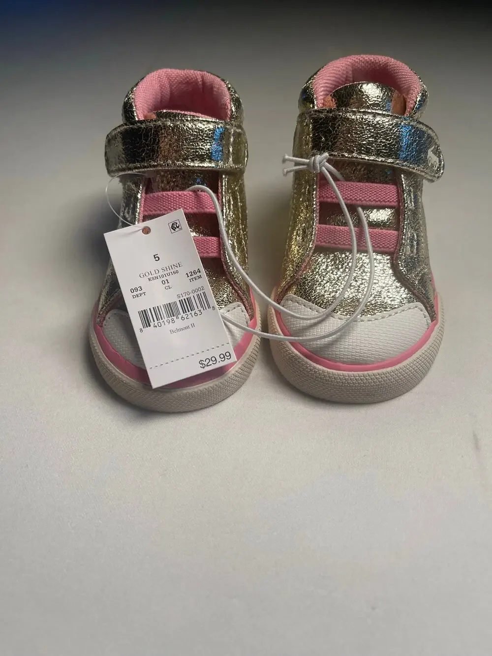 Run Kai Basics Belmont II Gold Shine Toddler Girl Size 5 (EU 21)